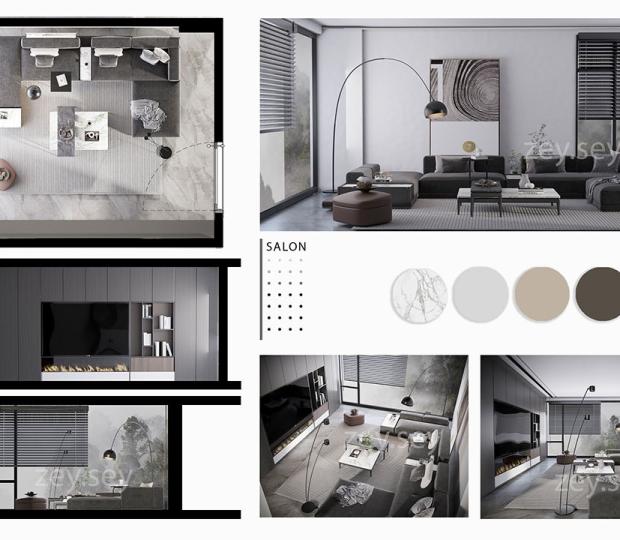 T Bey Modern Oturma Odası 7